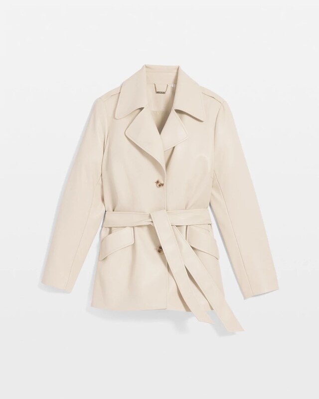Buttery-Soft Faux Leather Trench Coat - image 5